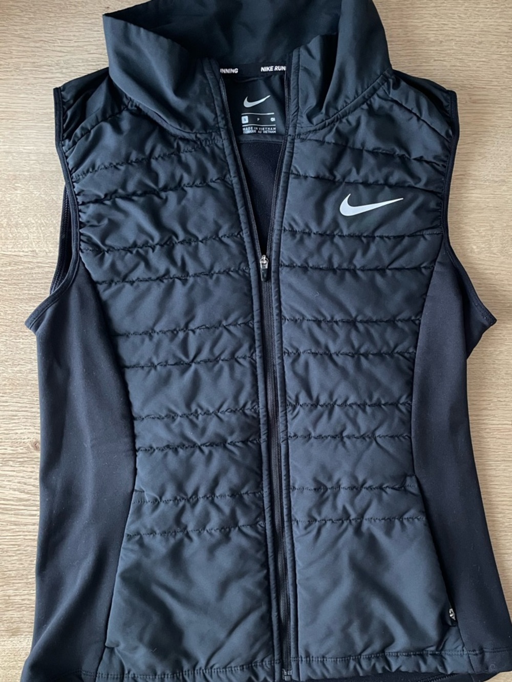 Nike Running Women's Black Quilted Performance Vest with Reflective Swoosh